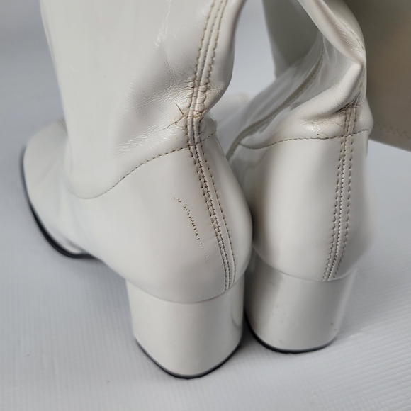 Funtasmas Women's Gogo300 Wide Calf White Boots Patent Leather Size 7 - Picture 9 of 12